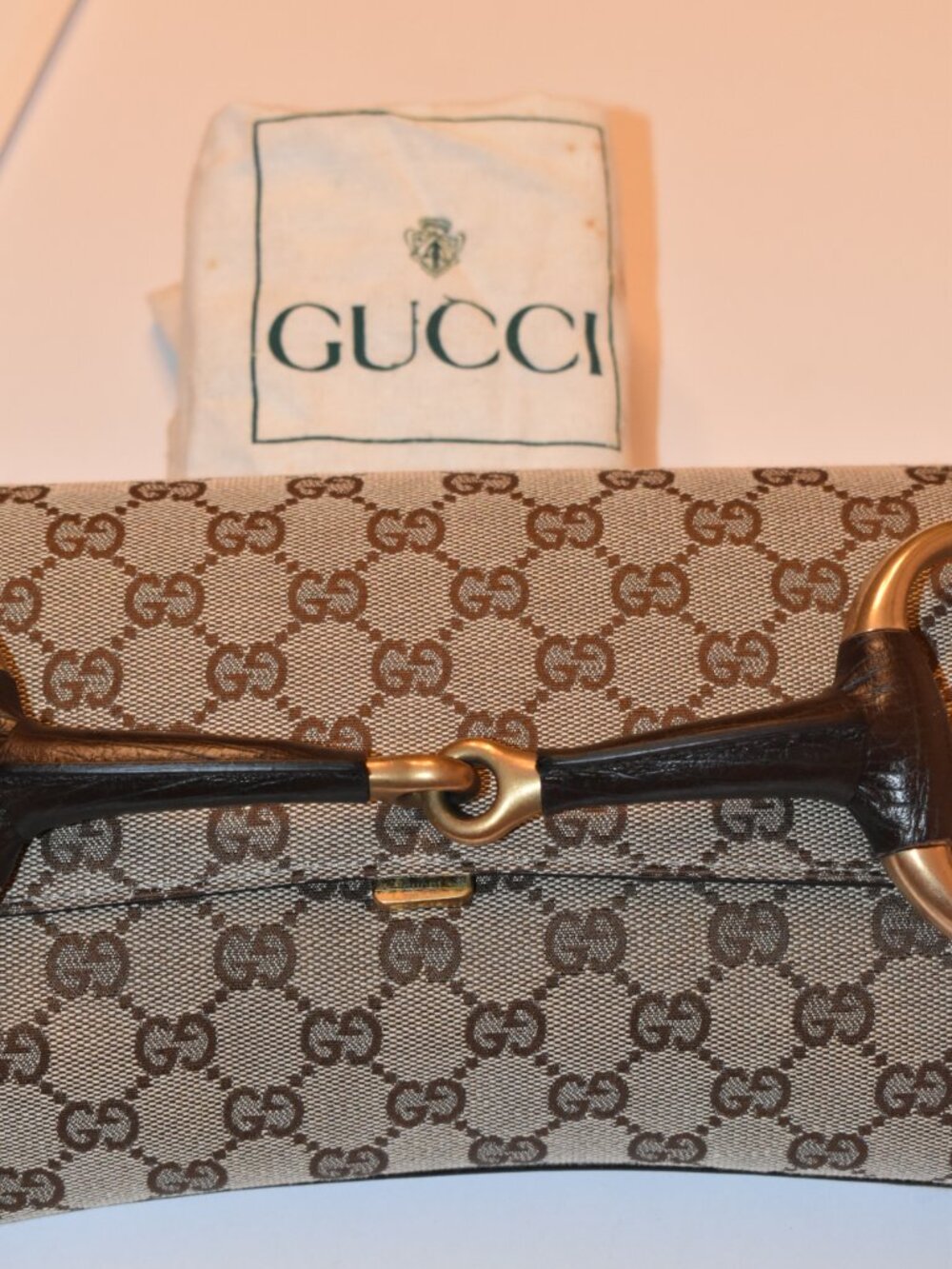 NWT Vintage Gucci Original GG Canvas Horsebit Chain Shoulder bag